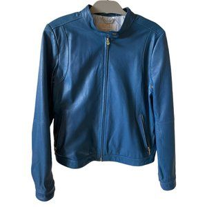 Banana Republic Blue Leather moto jacket, NWOT, size L